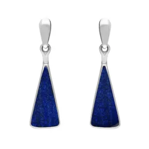 Sterling Silver Lapis Lazuli Triangle Drop Earrings