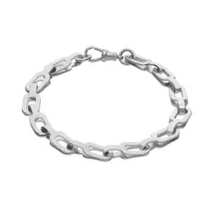Sterling Silver Large Oval Chandelier Bracelet D