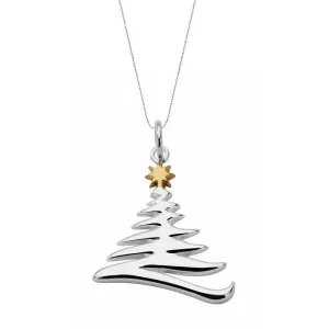 Sterling Silver Large Zig Zag Christmas Tree Necklace