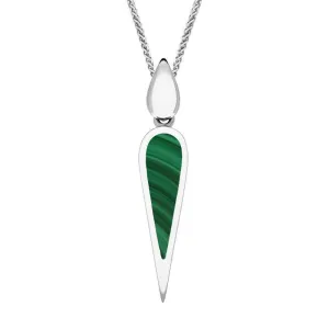 Sterling Silver Malachite Toscana Pear Drop Necklace