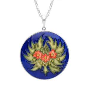 Sterling Silver Moorcroft Cornflower Round Necklace D