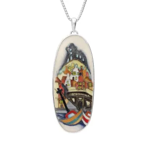 Sterling Silver Moorcroft Oval Necklace D