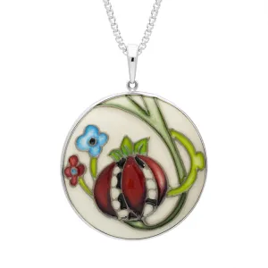 Sterling Silver Moorcroft Pomegranate Round Pendant D