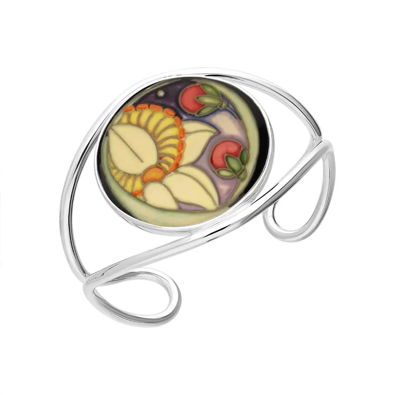 Sterling Silver Moorcroft Seeded Flower Bangle