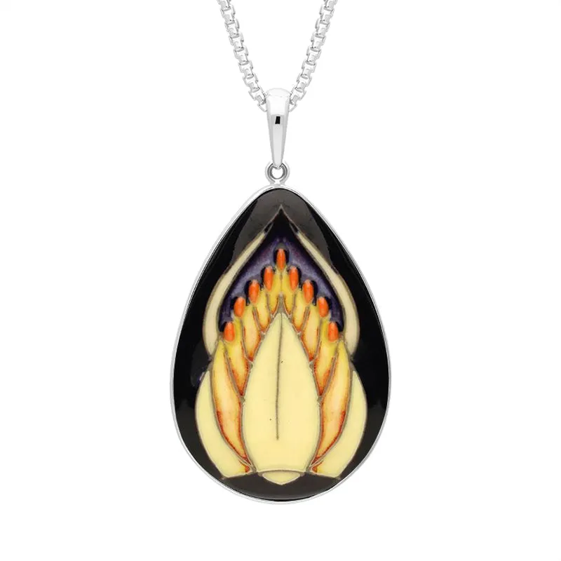 Sterling Silver Moorcroft Seeded Flower Pear Necklace