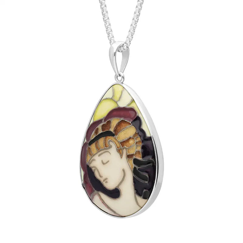 Sterling Silver Moorcroft The Muse Pear Shaped Pendant