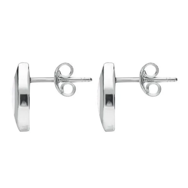 Sterling Silver Mother of Pearl Framed Marquise Stud Earrings