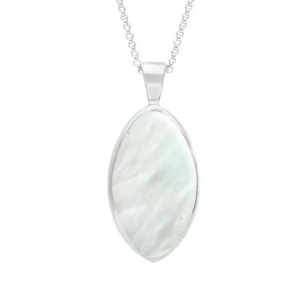 Sterling Silver Mother of Pearl Oval Necklace
