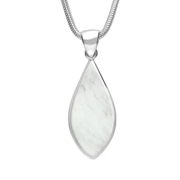 Sterling Silver Mother of Pearl Pointed Pear Necklace