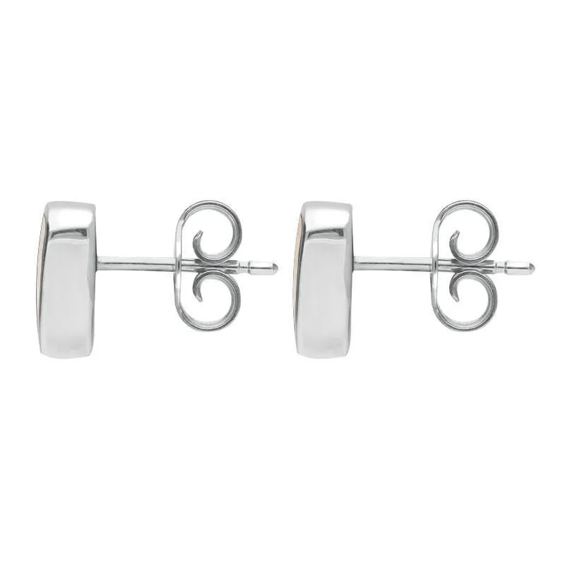 Sterling Silver Mother of Pearl Small Curved Triangle Stud Earrings