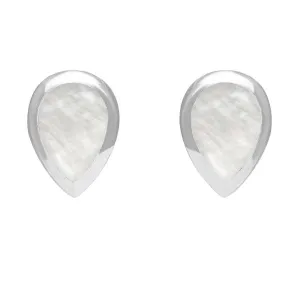Sterling Silver Mother of Pearl Small Teardrop Stud Earrings
