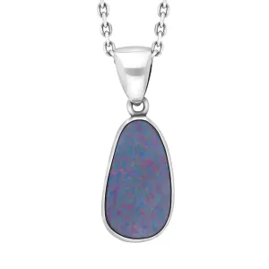 Sterling Silver Opal Doublet Abstract Necklace D