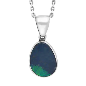 Sterling Silver Opal Doublet Abstract Necklace D