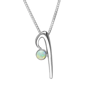 Sterling Silver Opal Love Letters Initial I Necklace
