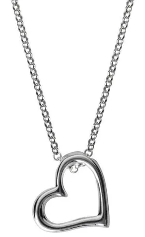 Sterling Silver Open Heart Necklace