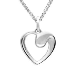 Sterling Silver Open Heart Necklace