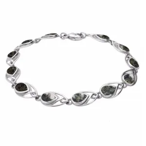 Sterling Silver Preseli Bluestone Celtic Twelve Stone Pear Bracelet