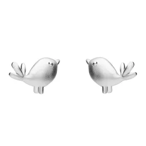 Sterling Silver Robin Stud Earrings