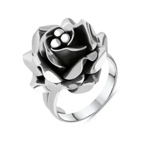 Sterling Silver Rose Adjustable Ring