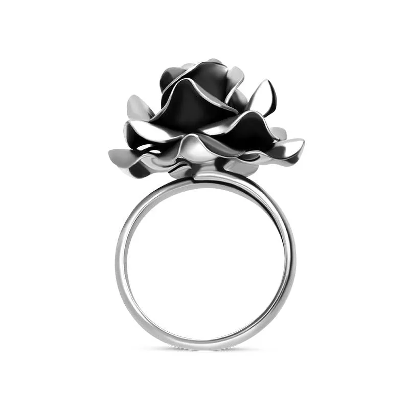 Sterling Silver Rose Adjustable Ring