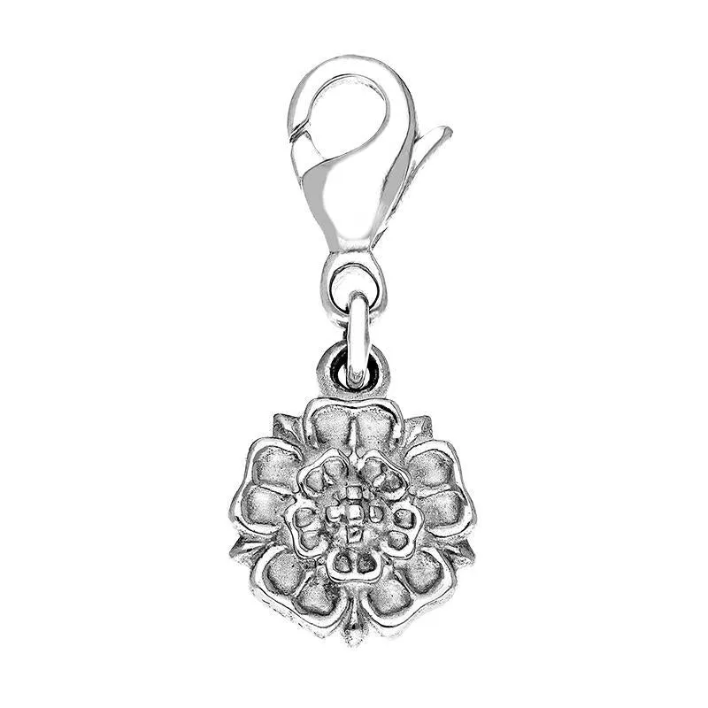 Sterling Silver Rose Dropper Carabiner Charm