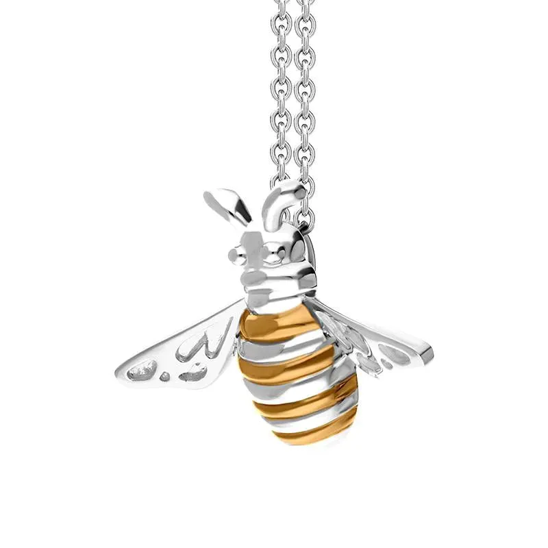 Sterling Silver Rose Gold Plated Large Bee Two Piece Set