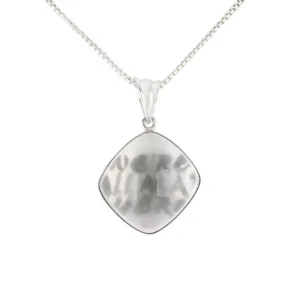 Sterling Silver Rose Quartz Alice in Wonderland We're All Mad Necklace