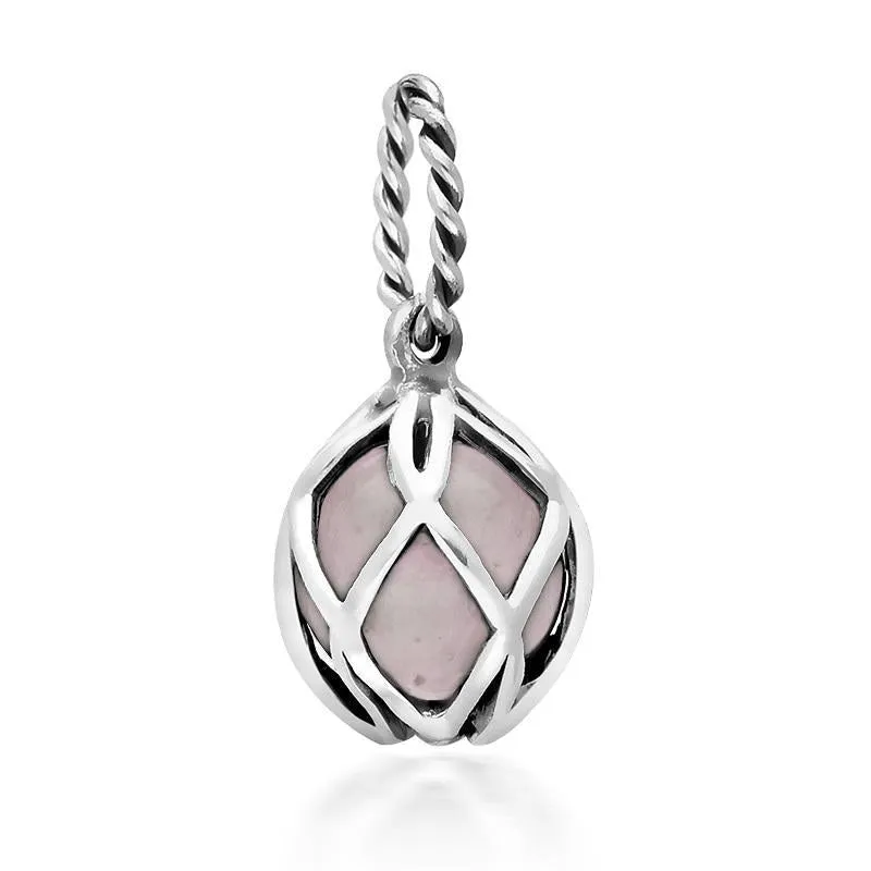 Sterling Silver Rose Quartz Emma Stothard Silver Darling 8mm Float Charm