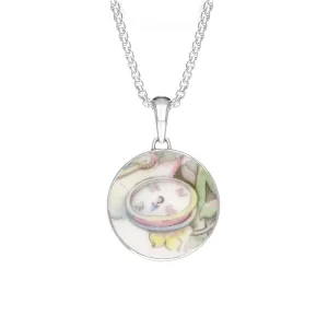 Sterling Silver Royal Doulton China Wind In The Willows Round Necklace