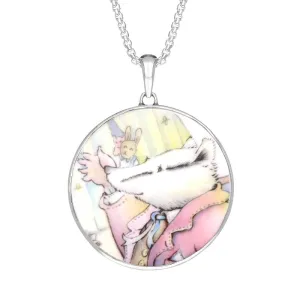 Sterling Silver Royal Doulton China Wind In The Willows Round Necklace