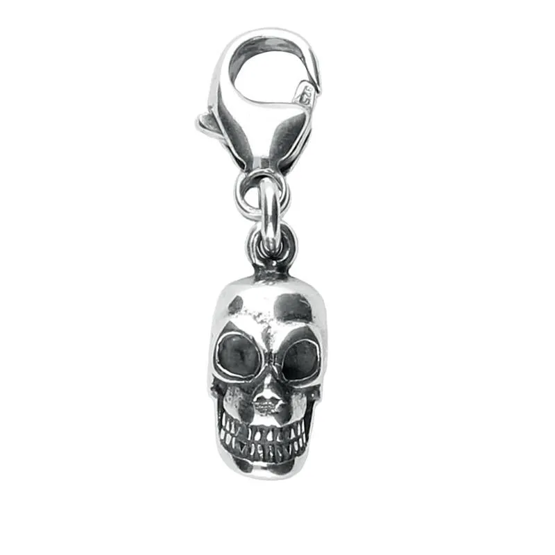 Sterling Silver Skull Clip Charm