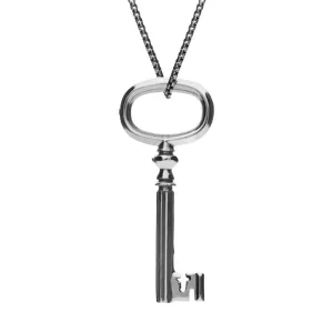 Sterling Silver Small Open Chatsworth Key Necklace