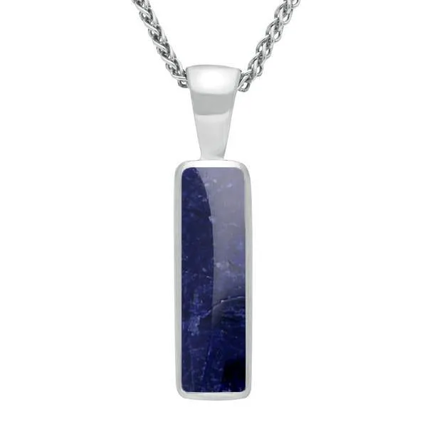 Sterling Silver Sodalite Small Oblong Necklace