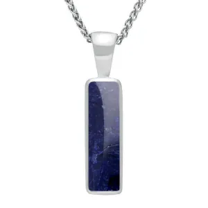 Sterling Silver Sodalite Small Oblong Necklace