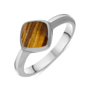 Sterling Silver Tigers Eye Cushion Ring