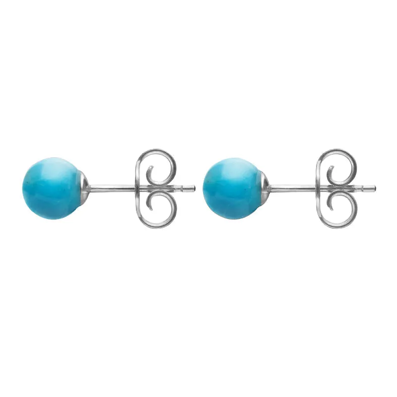 Sterling Silver Turquoise 5mm Ball Stud Earrings