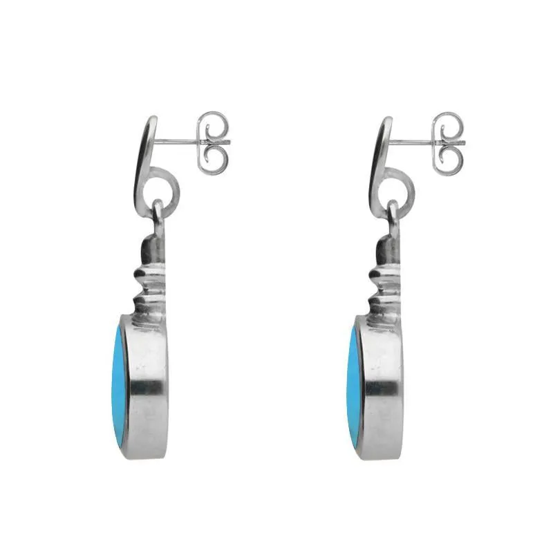 Sterling Silver Turquoise Bottle Top Drop Earrings