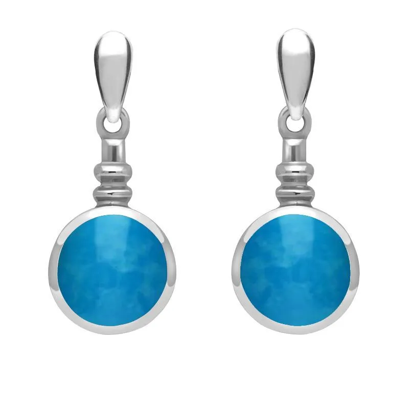 Sterling Silver Turquoise Bottle Top Drop Earrings