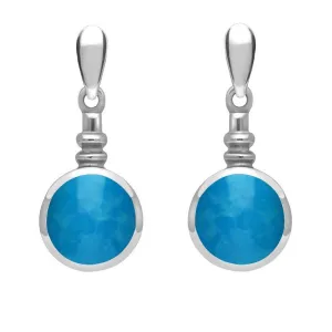 Sterling Silver Turquoise Bottle Top Drop Earrings