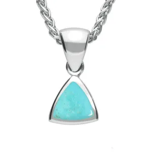Sterling Silver Turquoise Curved Triangle Small Necklace