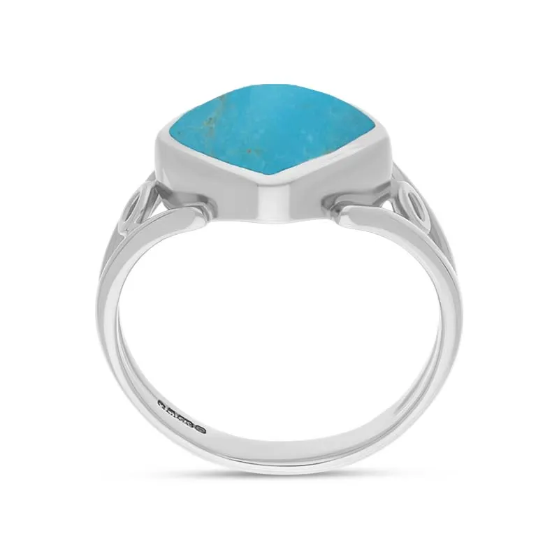 Sterling Silver Turquoise Cushion Cut Ring