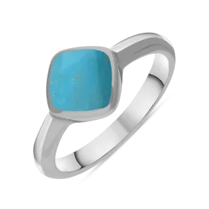 Sterling Silver Turquoise Cushion Ring