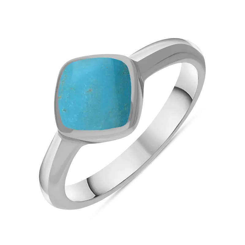 Sterling Silver Turquoise Cushion Ring