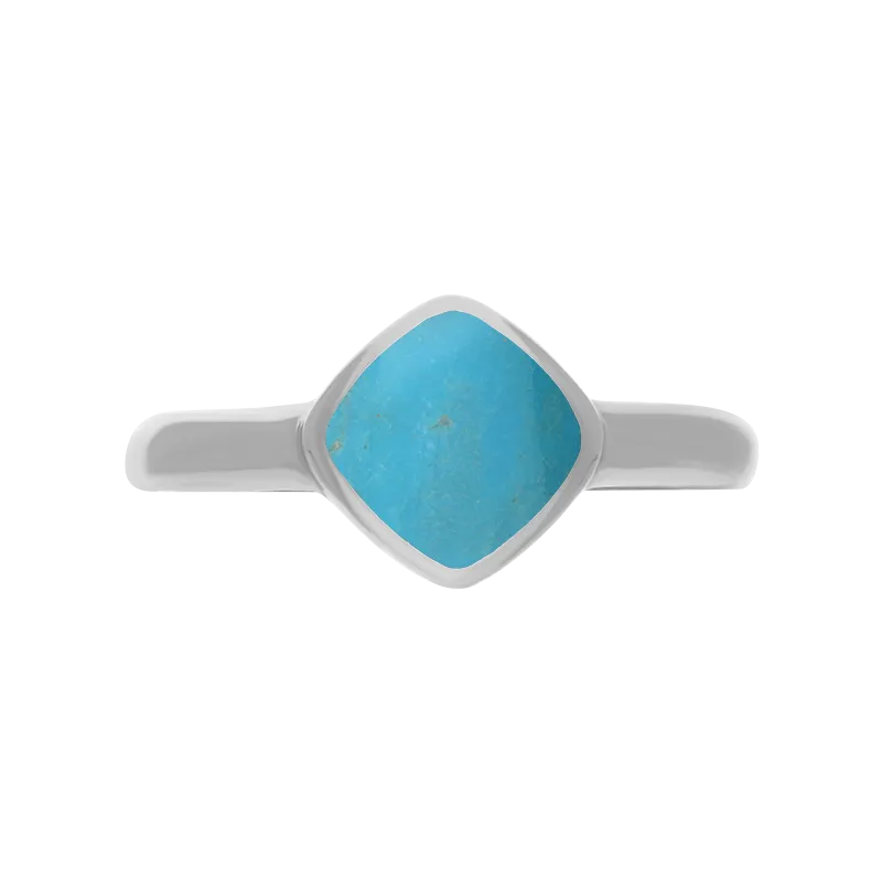 Sterling Silver Turquoise Cushion Ring