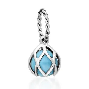 Sterling Silver Turquoise Emma Stothard Silver Darling 6mm Float Charm