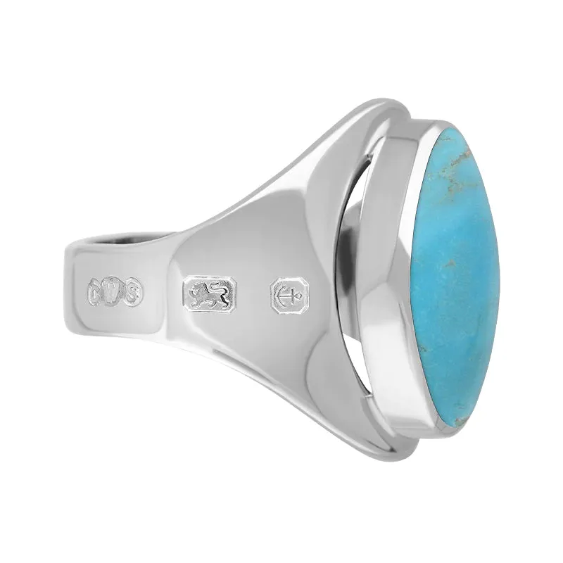 Sterling Silver Turquoise Hallmark Small Oval Ring