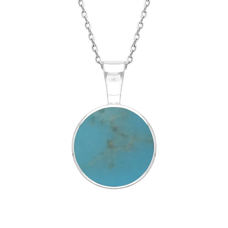 Sterling Silver Turquoise Heritage Round Necklace