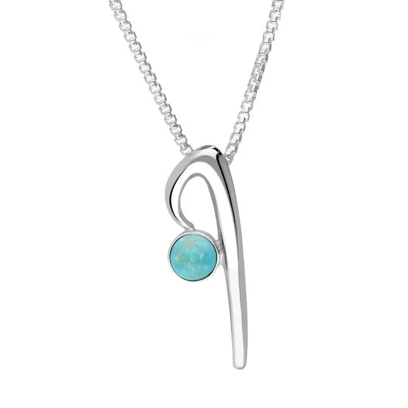 Sterling Silver Turquoise Love Letters Initial I Necklace