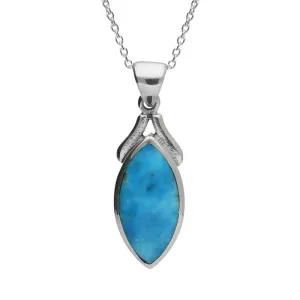 Sterling Silver Turquoise Marquise Necklace