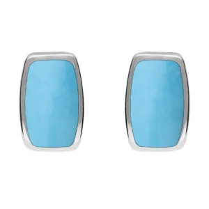 Sterling Silver Turquoise Petite Barrel Stud Earrings